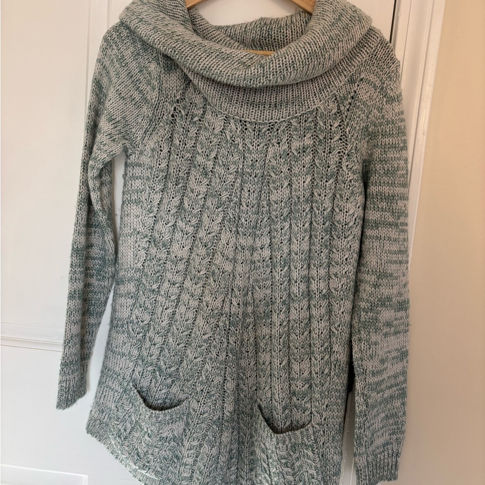 Anthropologie Cozy Light Green Knit Sweater